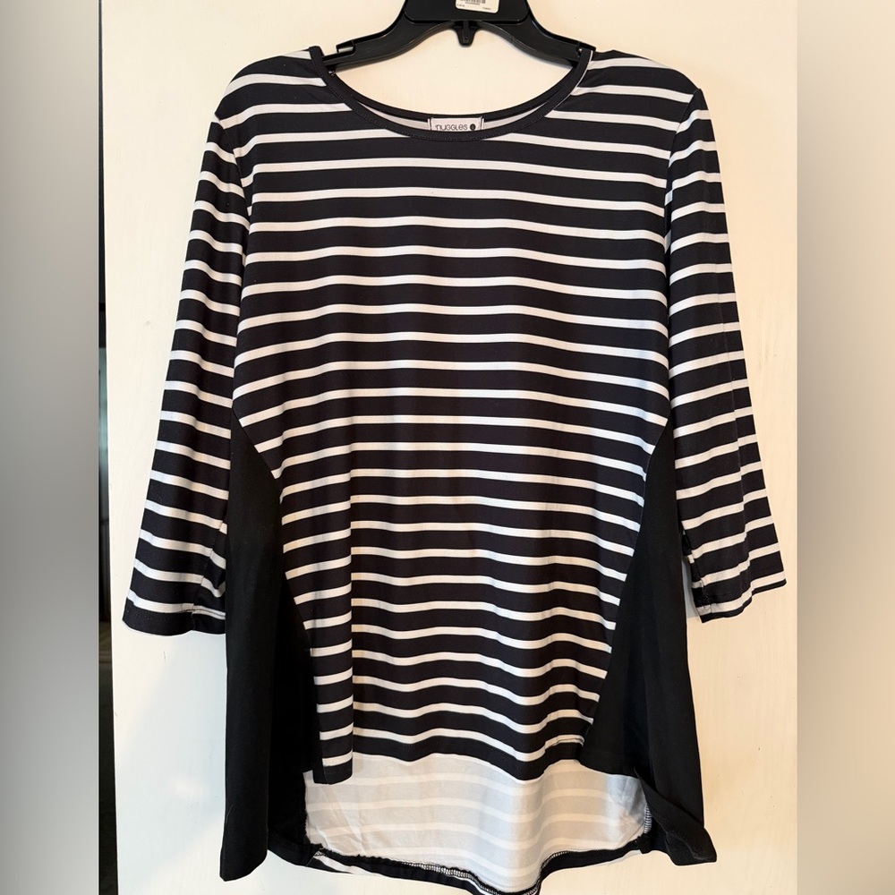 Nuggles Black & White Striped Women’s Top